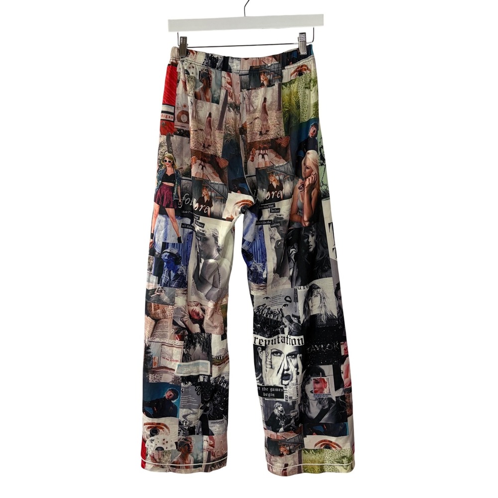 Taylor Swift Eras Tour Inspired Pants Womens Small Album Collage Lounge Printed - Picture 2 of 9